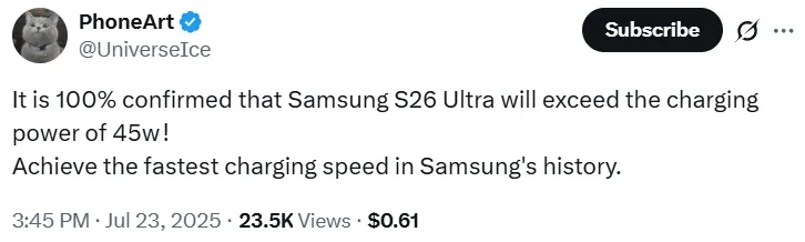 Las novedades del Galaxy S26 Ultra en carga rápida