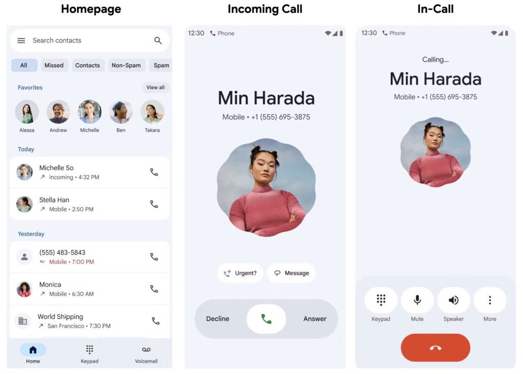 El nuevo diseño de Google Phone con Material 3 Expression