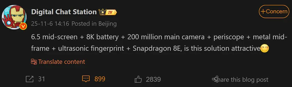 Filtración del Honor 500 Pro en Weibo