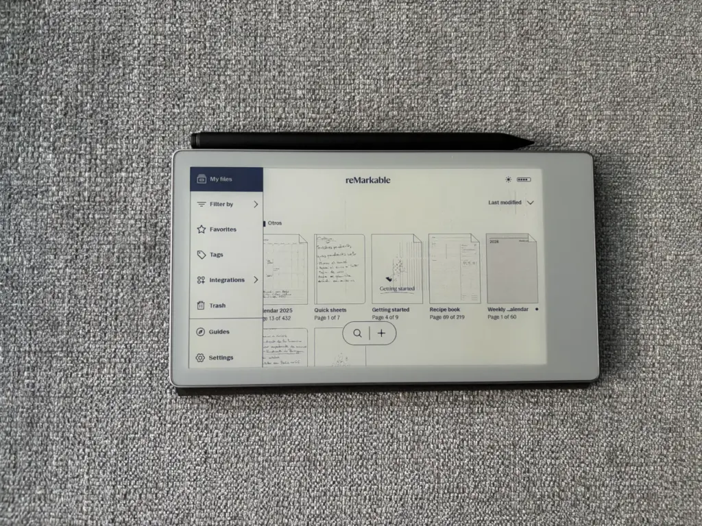 The Remarkable Paper Pro Move in landscape mode