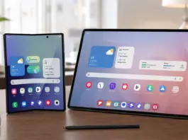 One UI 8.5 en dos dispositivos Samsung generados por IA