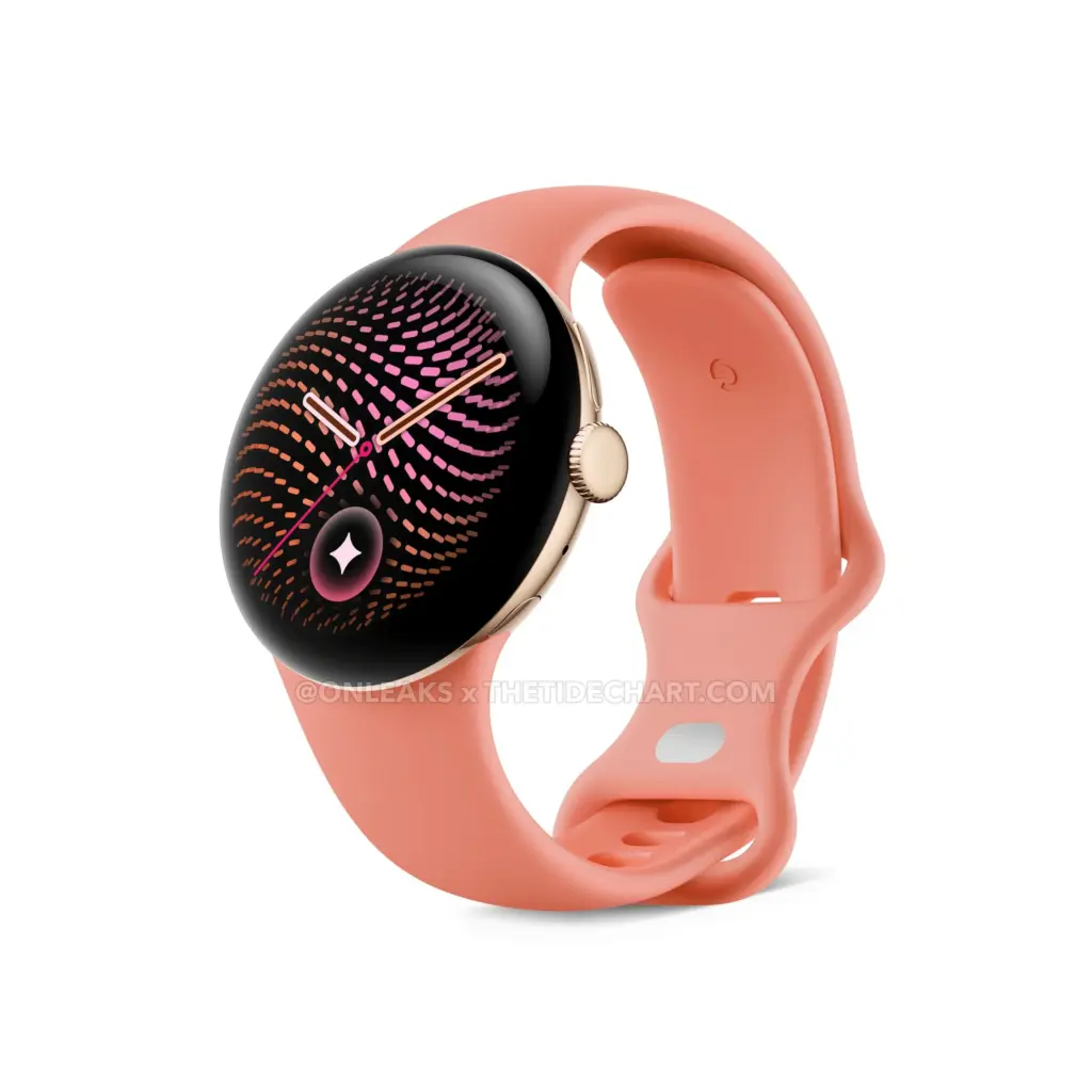 El Pixel Watch 5 en coral y dorado